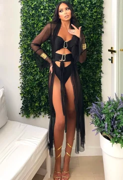 Outlet Copricostume in velo nero Bikini|Bikini