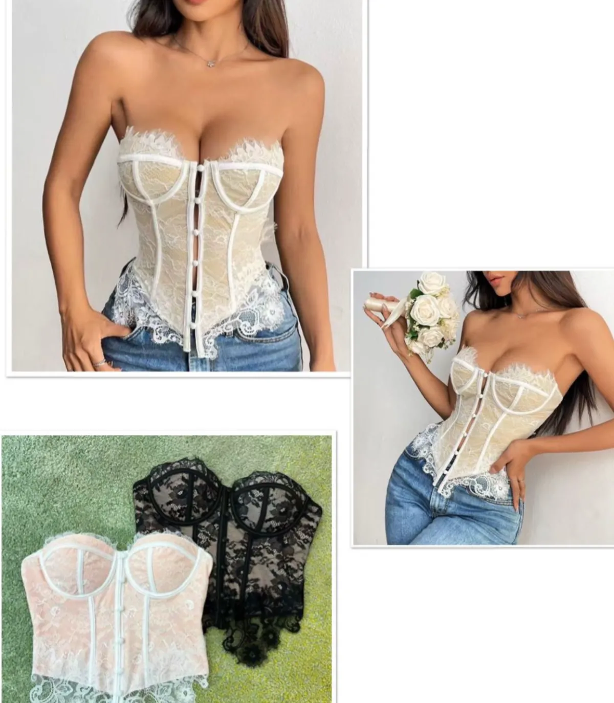 Hot Corpino con pizzo Bluse & Top
