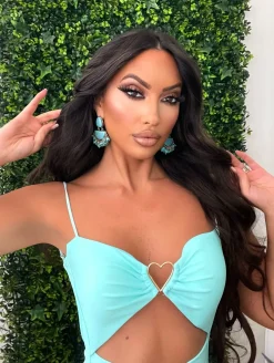 Hot Costume intero con cuore verde acqua Bikini|Bikini