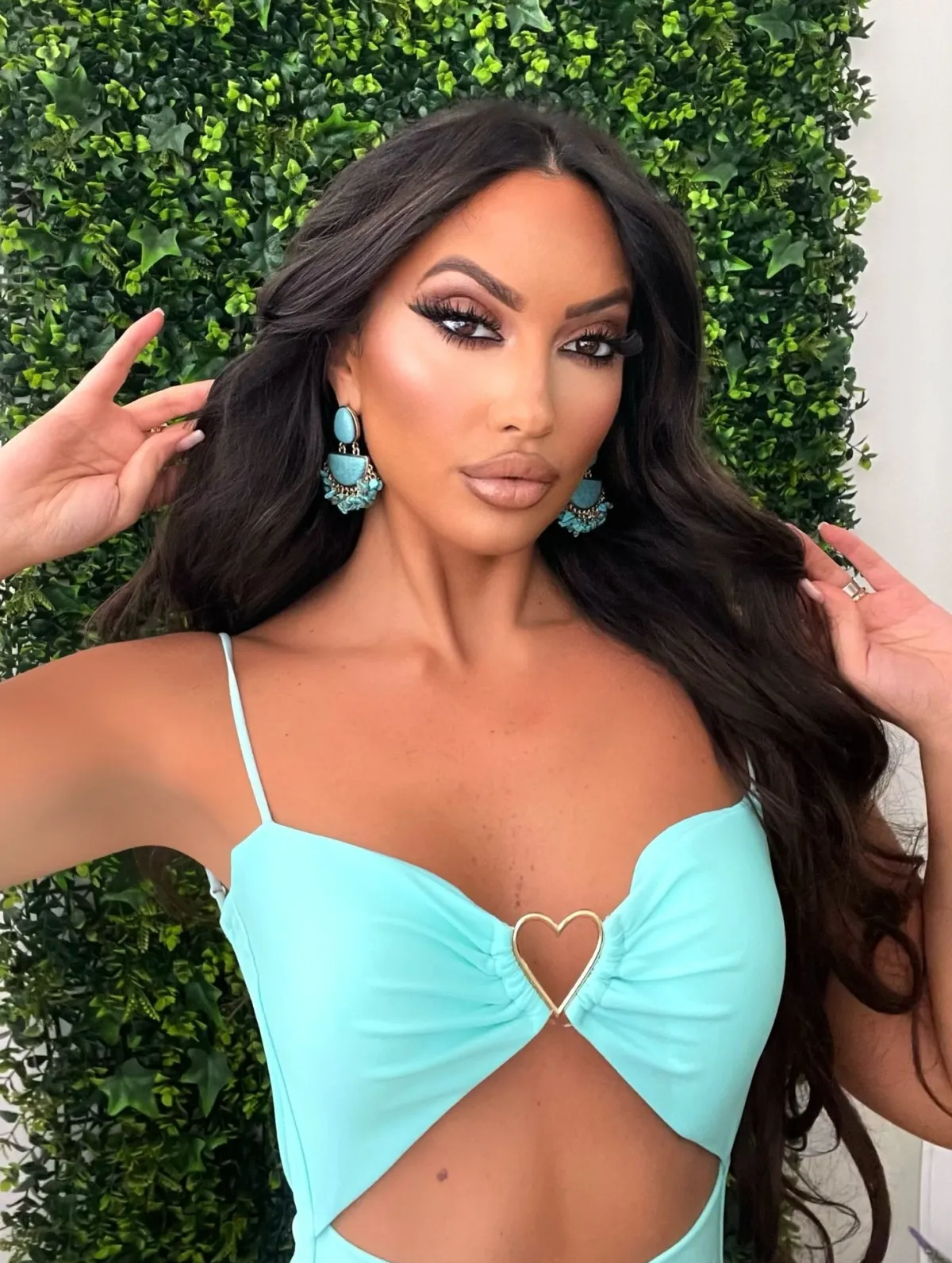 Hot Costume intero con cuore verde acqua Bikini|Bikini