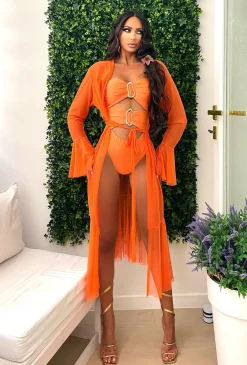 Hot Costume intero con gioiello sul davanti arancio Bikini|Bikini