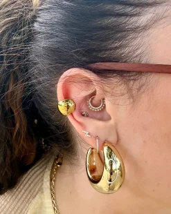 Fashion Ear cuff anello oro Orecchini