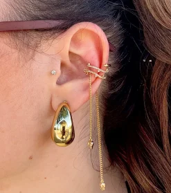 Online Ear cuff con pendenti oro Orecchini