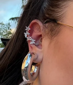 Outlet Ear cuff farfalle silver Orecchini