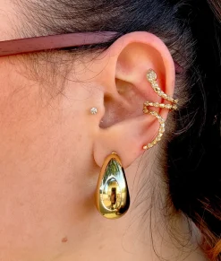 Outlet Ear cuff snake oro Orecchini
