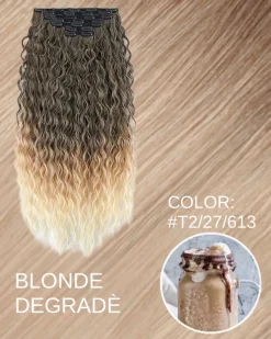 Clearance Extension 7 clip biondo Degradè riccia Extension Bionde|Code Per Bionde
