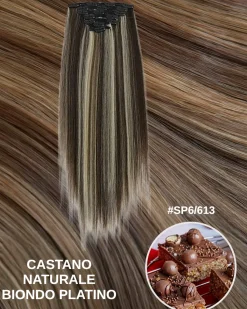 New Extension 7 clip liscia Biondo platino castano naturale Extension Bionde|Extension Castane