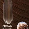 Online Extension 7 clip liscia castano con meches Extension Castane|Code Basi Castane