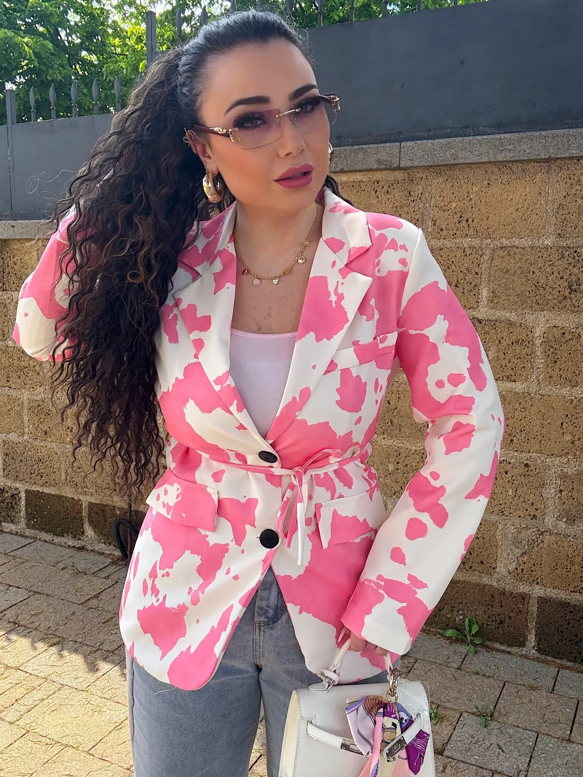 Sale Giacca pink white Giacche E Cardigan