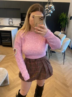 New Gonna a palloncino check Fuxia Gonne