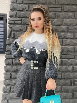 Fashion Gonna check grigia Gonne