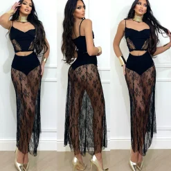 Clearance Gonna in pizzo con coulotte nera Gonne