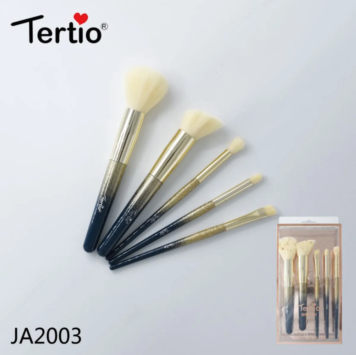 Hot Kit 5 Pennelli Make Up nero gold Make-up
