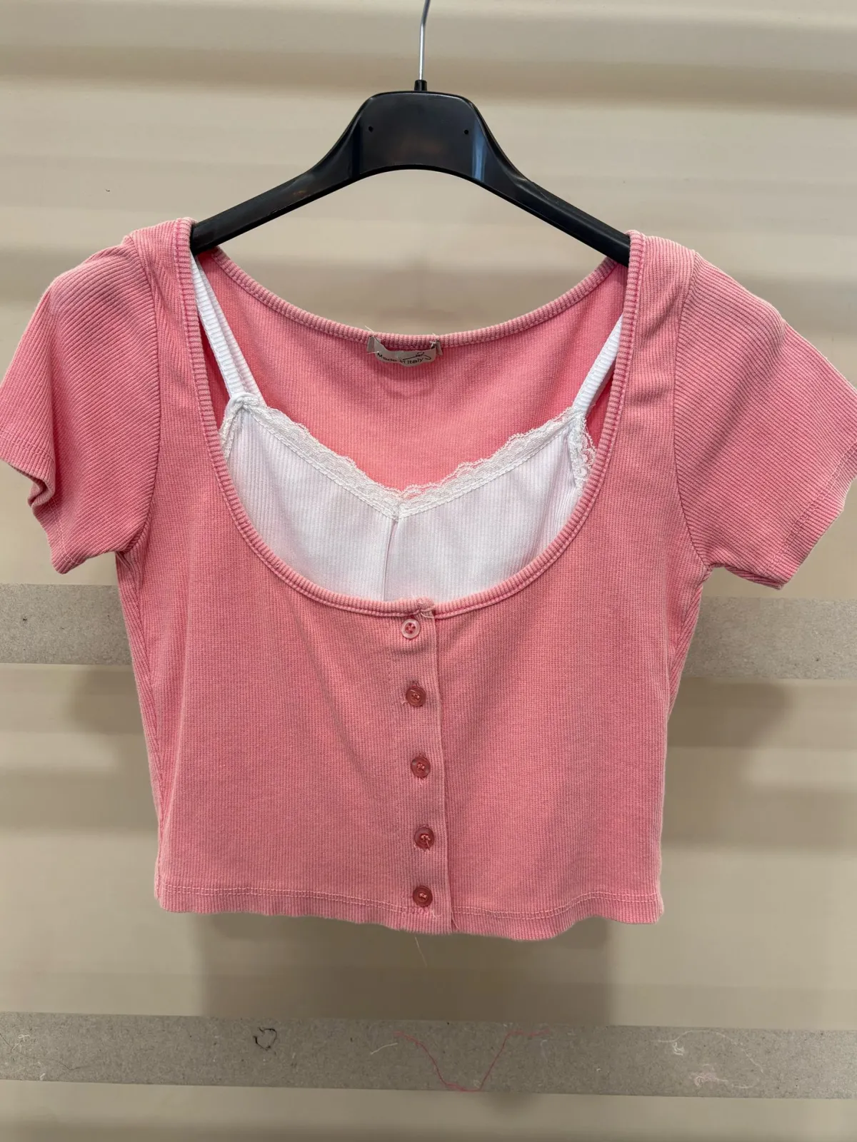 Fashion Maglia rosa con canotta Bluse & Top