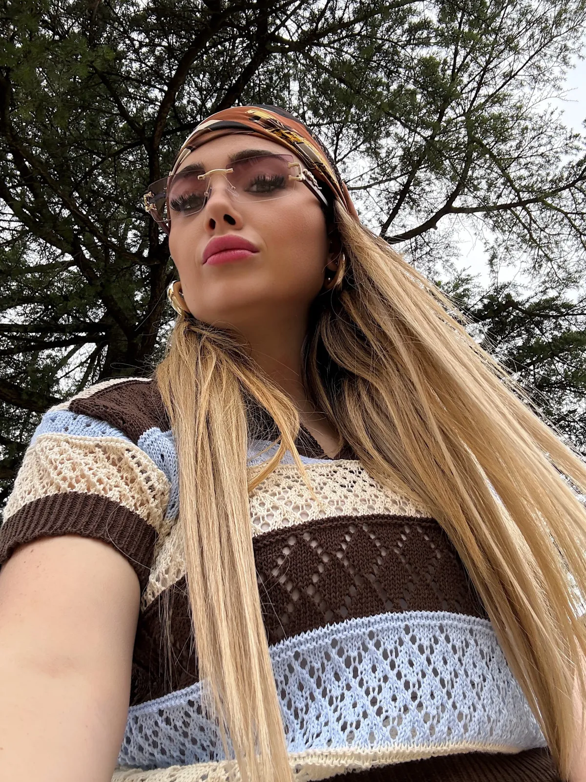 Fashion Maglia traforata Brown Bluse & Top