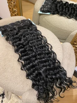 Online Maxi fascia 7 clip onde morbide con clip nero Extension Nere|Code Basi Nere