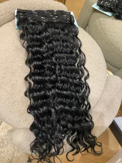 Online Maxi fascia 7 clip onde morbide con clip nero Extension Nere|Code Basi Nere