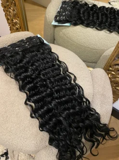 Online Maxi fascia 7 clip onde morbide con clip nero Extension Nere|Code Basi Nere