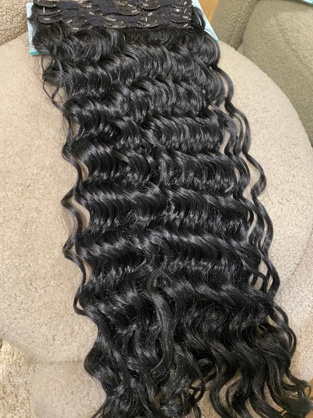 Online Maxi fascia 7 clip onde morbide con clip nero Extension Nere|Code Basi Nere