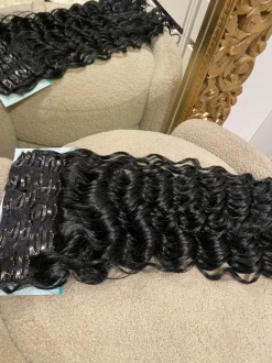 Online Maxi fascia 7 clip onde morbide con clip nero Extension Nere|Code Basi Nere