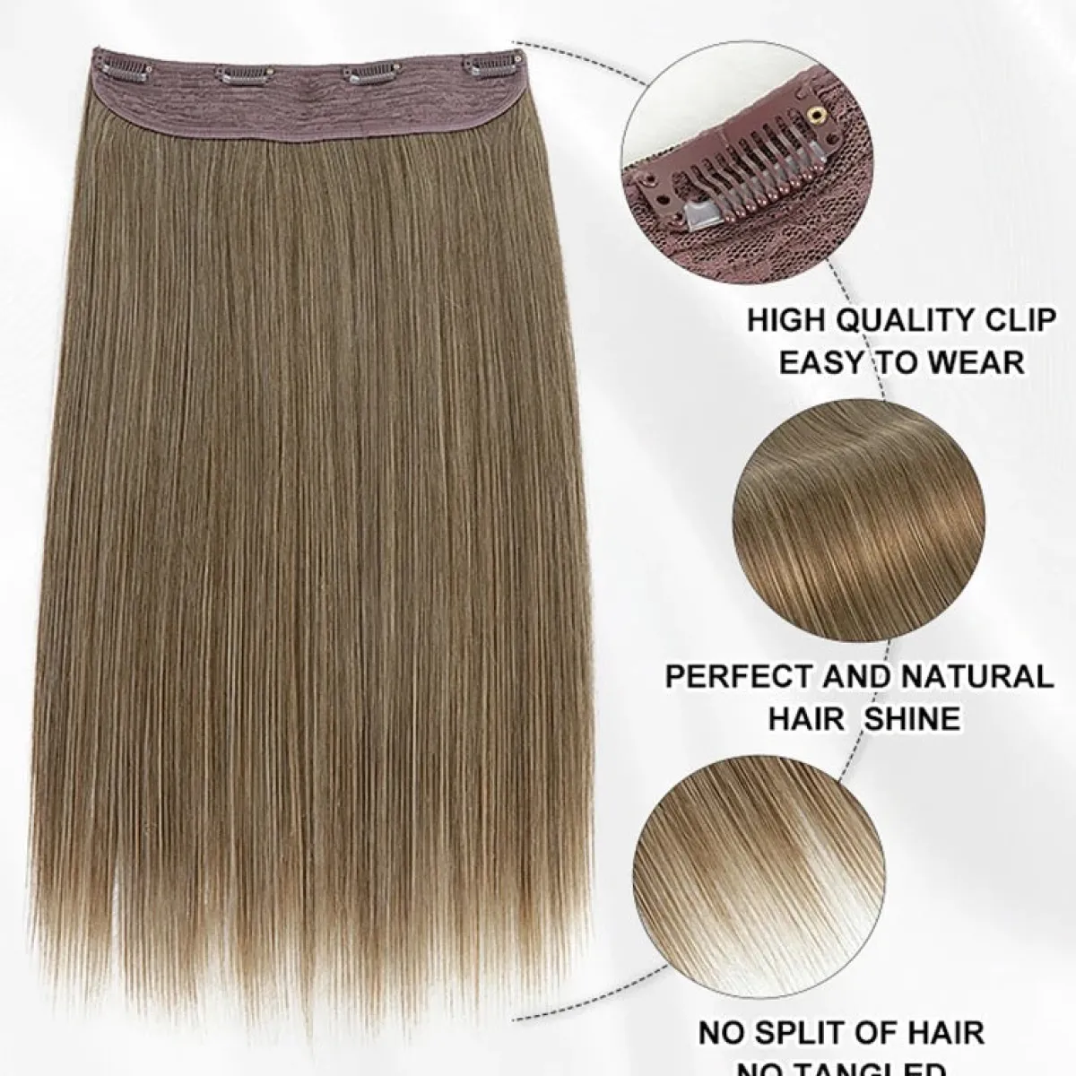 Best Maxi fascia castano freddo con clip Extension Castane