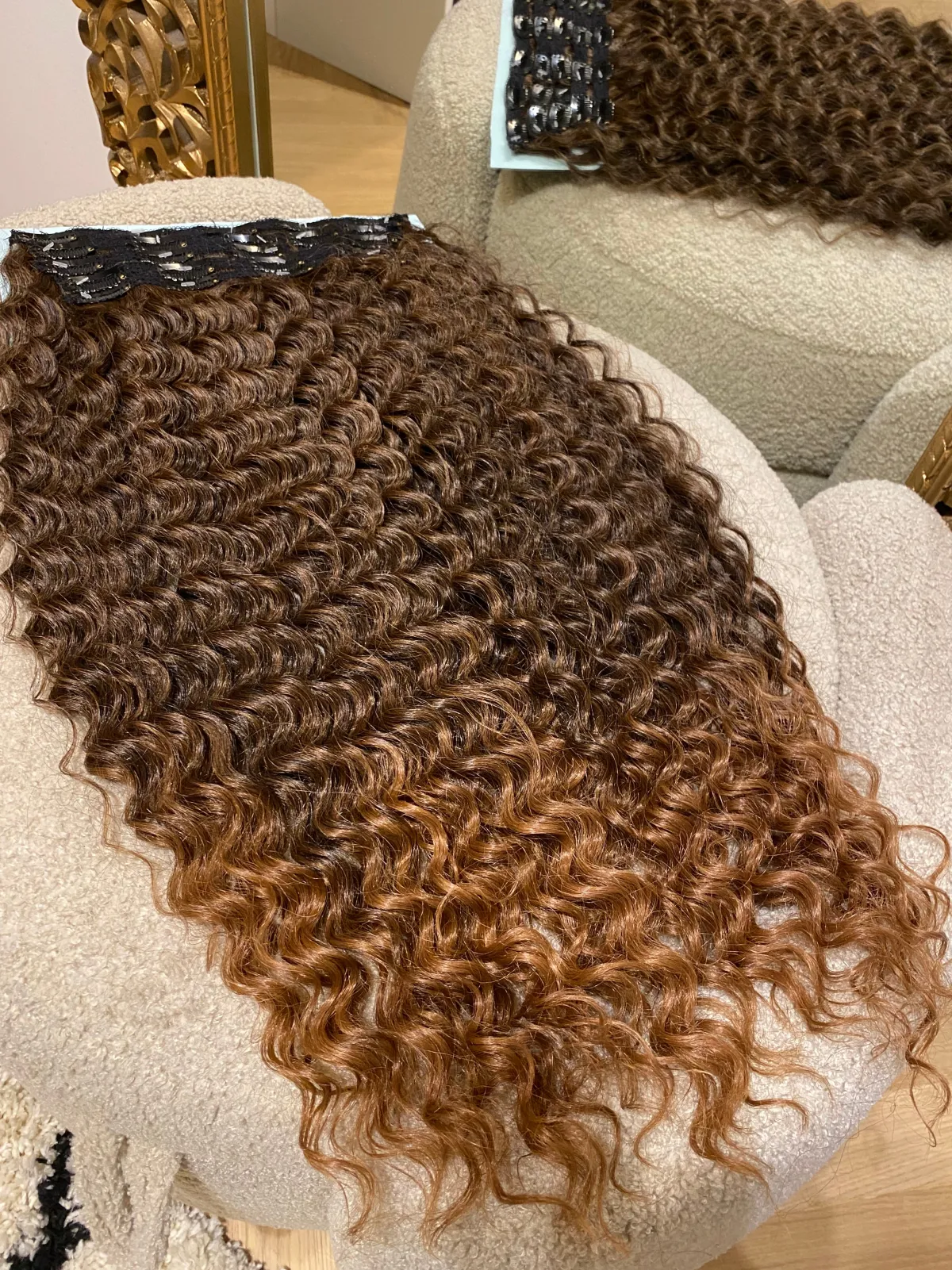 Sale Maxi fascia Riccia con clip castano Degradè Extension Castane|Code Basi Castane