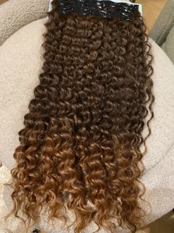 Sale Maxi fascia Riccia con clip castano Degradè Extension Castane|Code Basi Castane