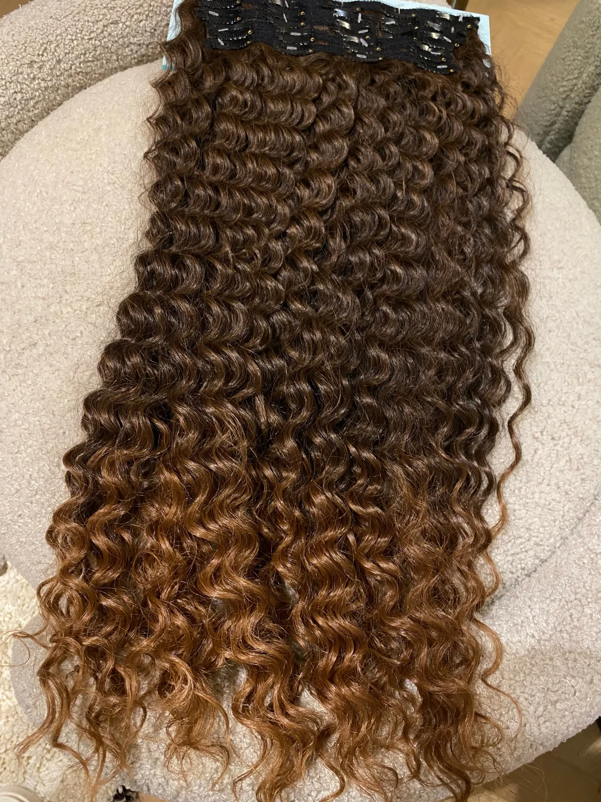 Sale Maxi fascia Riccia con clip castano Degradè Extension Castane|Code Basi Castane