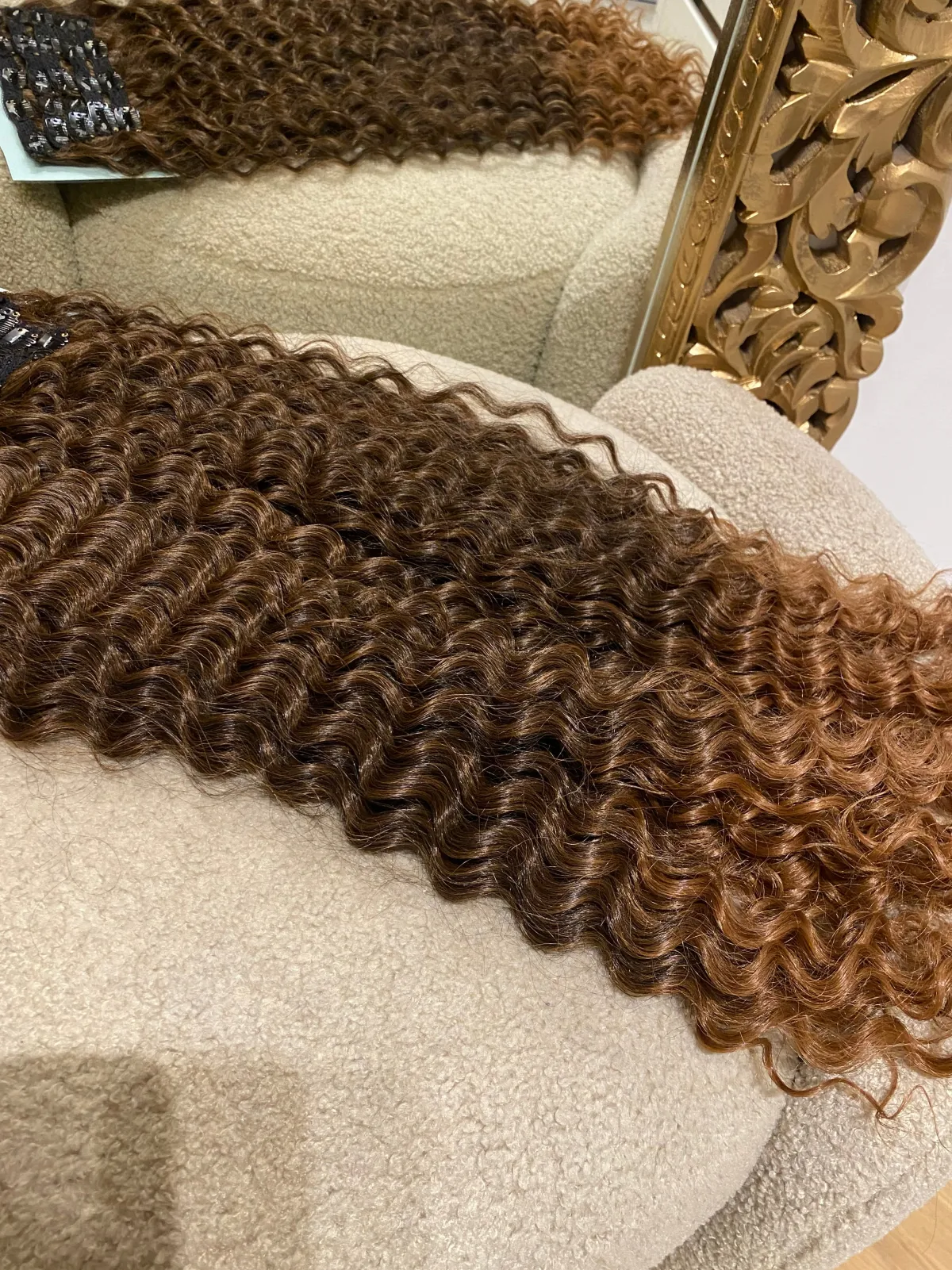 Sale Maxi fascia Riccia con clip castano Degradè Extension Castane|Code Basi Castane