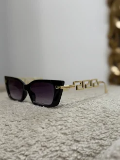 Outlet Occhiale nero cat stecche gold lenti sfumate Occhiali
