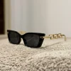 Clearance Occhiale nero cat stecche gold lenti nere Occhiali