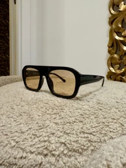 Online Occhiale nero con lente chiara Occhiali