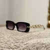 Fashion Occhiale nero stecche oro Occhiali