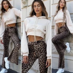 Hot Pantalone a zampa animalier Pantaloni