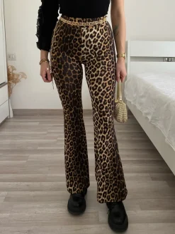 Hot Pantalone a zampa animalier Pantaloni