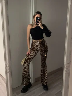Hot Pantalone a zampa animalier Pantaloni