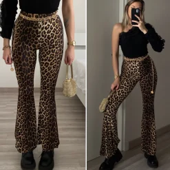 Hot Pantalone a zampa animalier Pantaloni