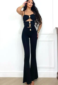 Outlet Pantalone a zampa con gioiello oro Pantaloni