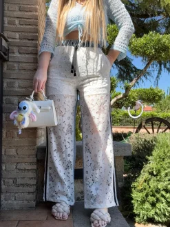 Online Pantalone in pizzo e denim Pantaloni