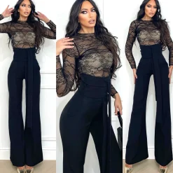 Clearance Pantalone vita alta con fusciacca nero Pantaloni