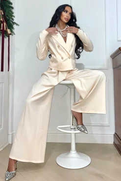 Best Set pantalone e giacca cipria Giacche E Cardigan|Completi & Tute
