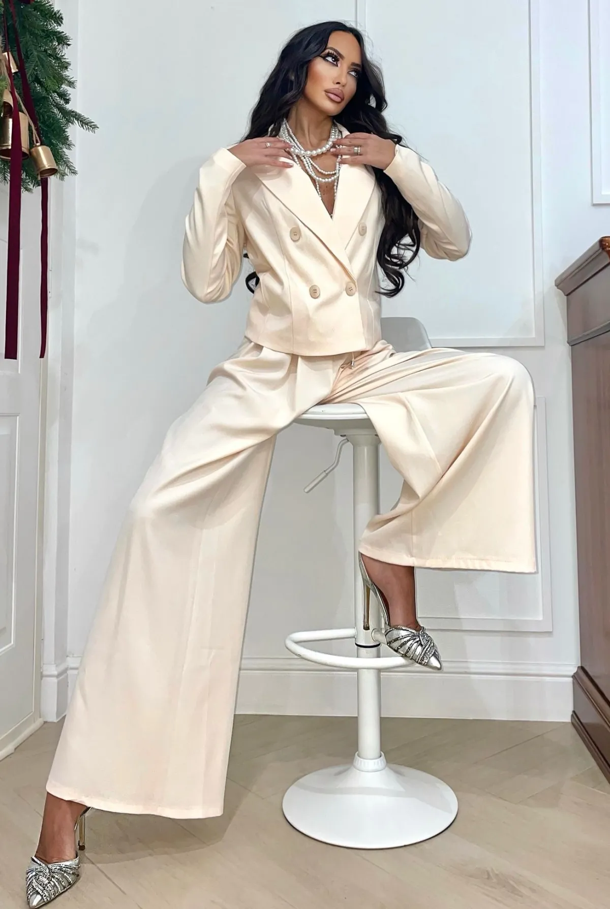 Best Set pantalone e giacca cipria Giacche E Cardigan|Completi & Tute