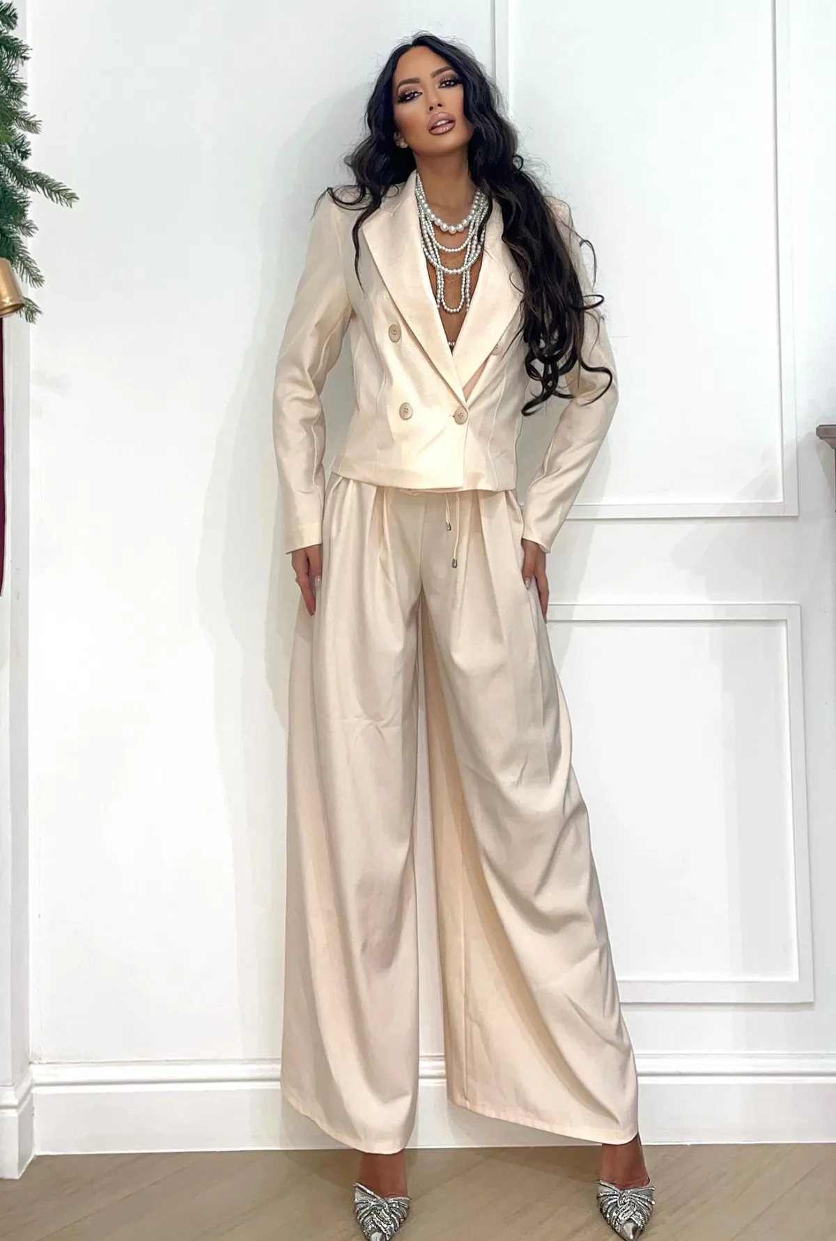 Best Set pantalone e giacca cipria Giacche E Cardigan|Completi & Tute