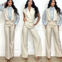Outlet Set pantalone e smanicato beige Completi & Tute