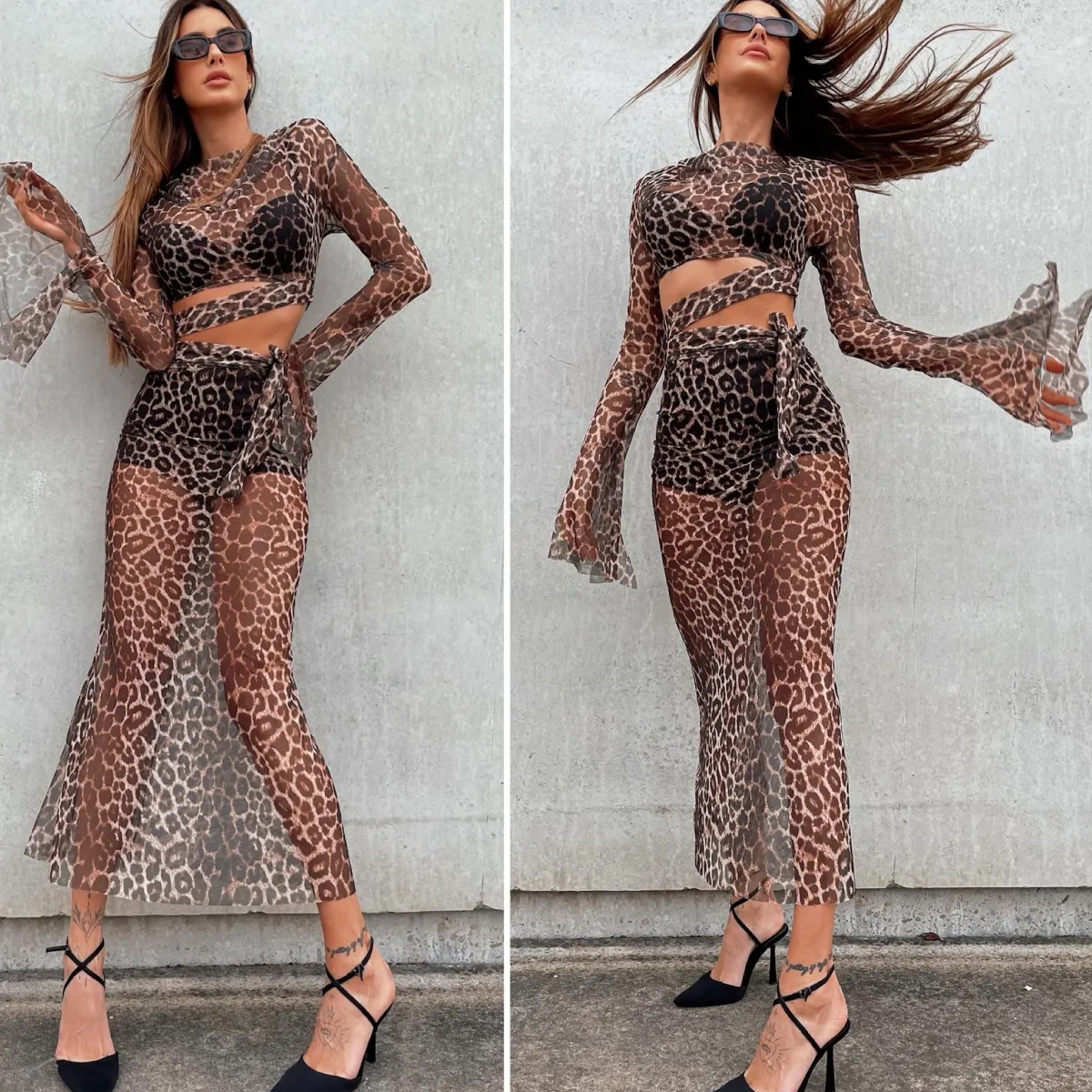 Discount Set top e gonna in velo animalier Completi & Tute