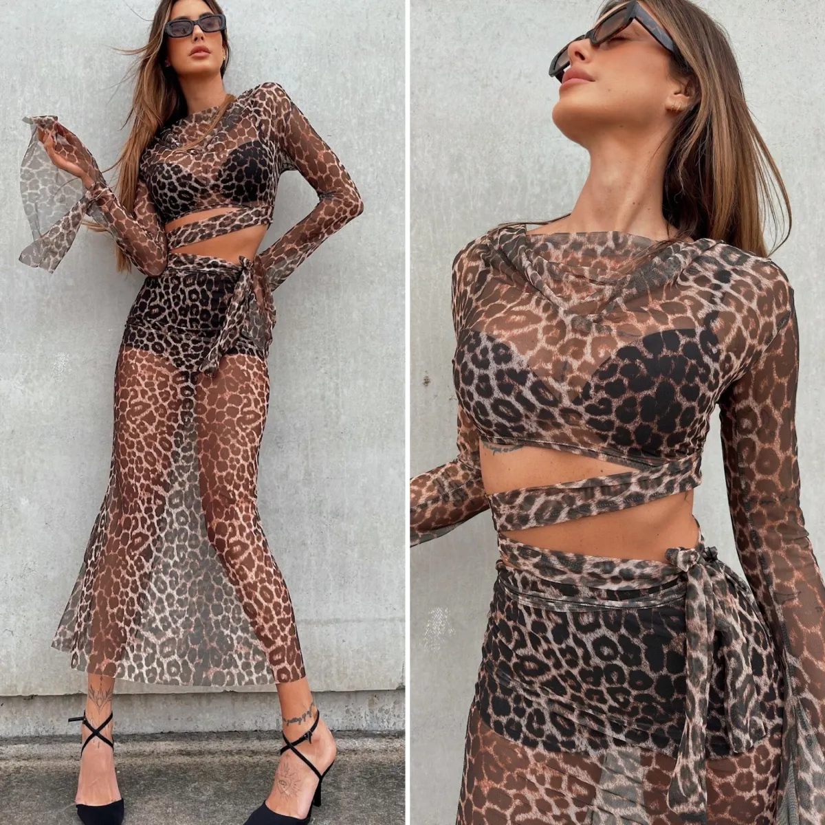 Discount Set top e gonna in velo animalier Completi & Tute