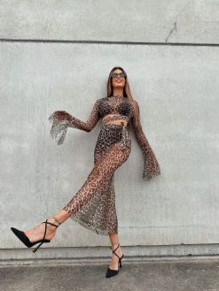 Discount Set top e gonna in velo animalier Completi & Tute