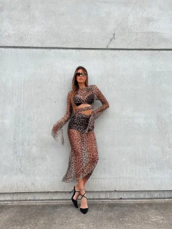 Discount Set top e gonna in velo animalier Completi & Tute