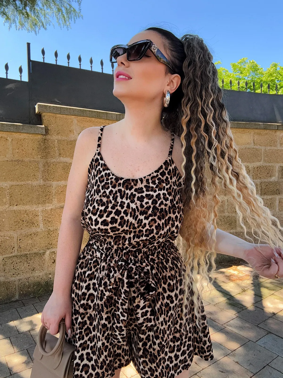 Fashion Short animalier con strass Pantaloni