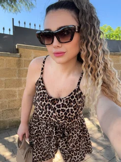 Fashion Short animalier con strass Pantaloni